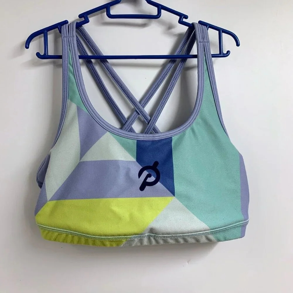 With Women's Peloton Cross Back Stretch Athletic Sports Bra Size‎ S